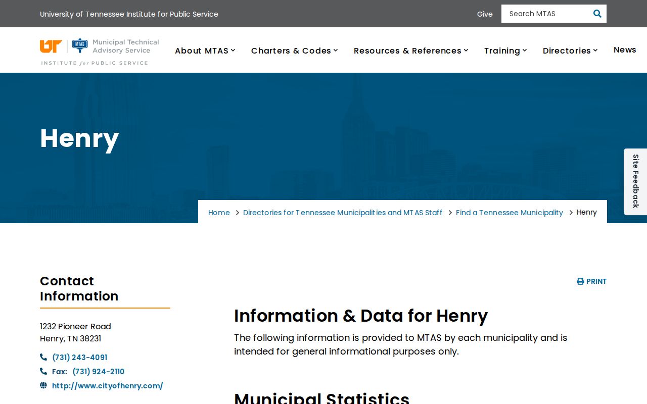Henry criminal records and official Municipal Complex profile