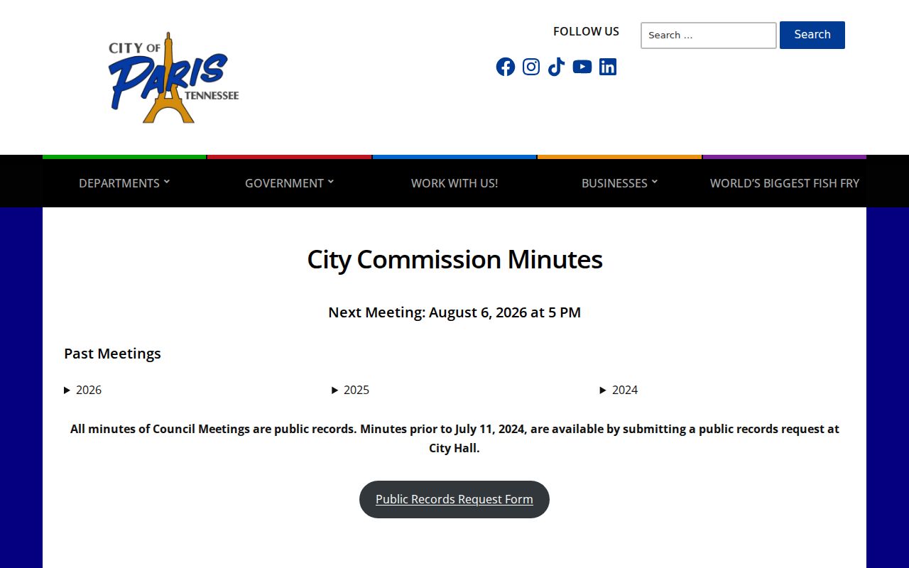 Paris criminal records request and public city records page